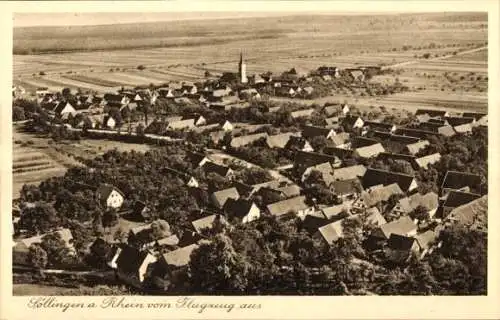 Ak Söllingen Rheinmünster am Rhein, Fliegeraufnahme