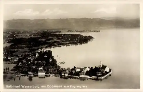 Ak Wasserburg am Bodensee Schwaben, Fliegeraufnahme