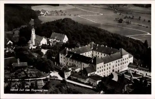 Ak Leutkirch im Allgäu Baden Württemberg, Schloss Zeil, Fliegeraufnahme