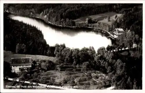 Ak Ebni Kaisersbach in Baden Württemberg, Ebnisee, Fliegeraufnahme