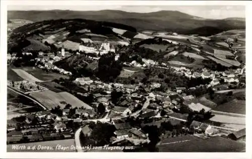 Ak Wörth an der Donau Oberpfalz Bayern, Fliegeraufnahme