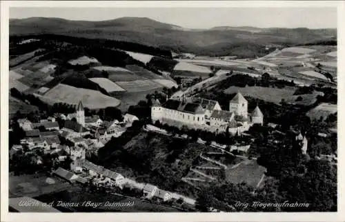 Ak Wörth an der Donau Oberpfalz Bayern, Fliegeraufnahme