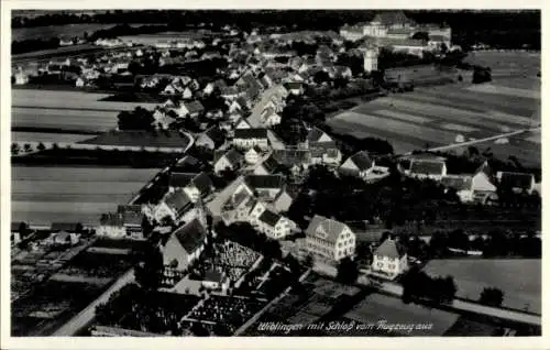 Ak Wiblingen Ulm an der Donau, Panorama, Schloss, Fliegeraufnahme