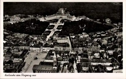 Ak Karlsruhe in Baden, Fliegeraufnahme