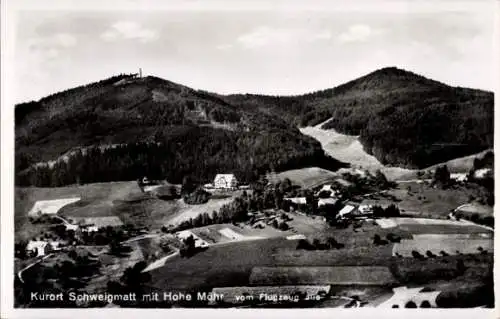 Ak Schweigmatt Raitbach Schopfheim in Baden, Fliegeraufnahme, hohe Möhr