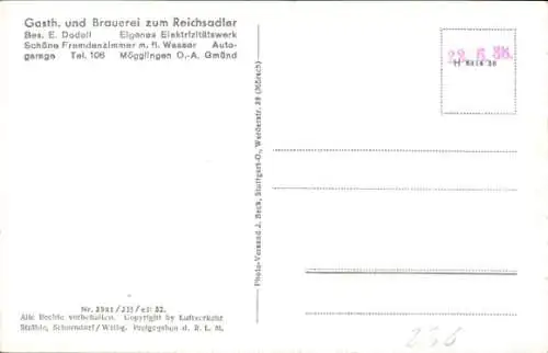 Ak Mögglingen im Ostalbkreis, Fliegeraufnahme