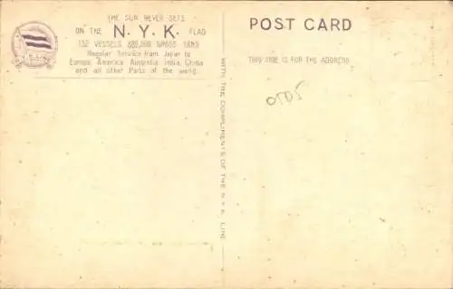 Passepartout Ak NYK Line, Dampfer SS Kashima Maru