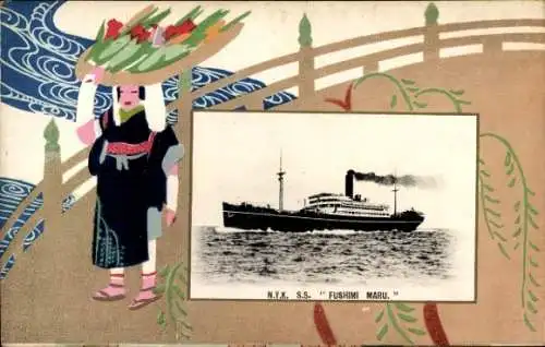 Passepartout Ak NYK Line, Dampfer SS Fushimi Maru