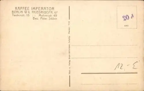 Ak Berlin Mitte, Kaffee Imperator, Diele, Friedrichstraße 67, Taubenstraße 15