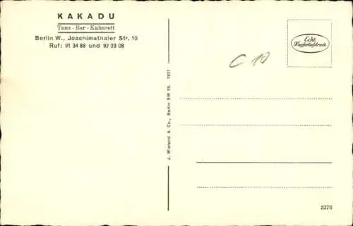 Ak Berlin Charlottenburg, Bar Kakadu, Innenansicht, am Kurfürstendamm, Joachimsthaler Str. 10
