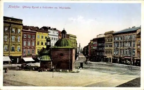 Ak Kraków Krakau Polen, Haupteingang, St. Adalbert Kirche