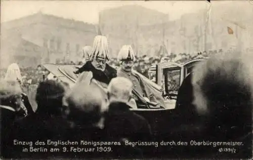 Ak Berlin Mitte, König Edward VII, Kaiser Wilhelm II, Pariser Platz 1909