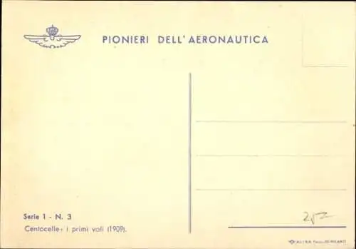 Ak Pionieri dell' Aeronautica, Centocelle, I primi voli, 1909