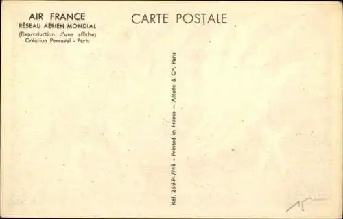 Künstler Ak Air France, Orient, Extreme Orient, Phoenix, französisches Passagierflugzeug