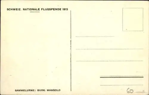 Ak Schweizerische Nationale Flugspende 1913, Flugzeuge, Menschen spenden Geld