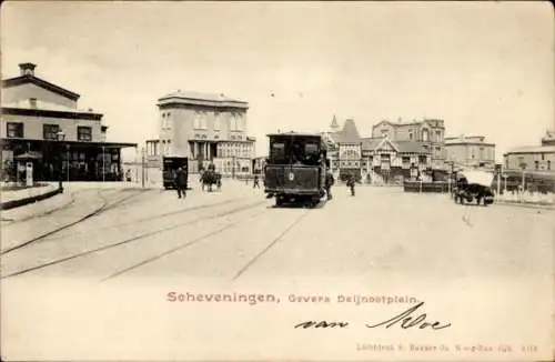 Ak Scheveningen Den Haag Südholland, Gevers Deijnootplein, Straßenbahn