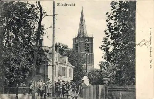 Ak Sliedrecht Südholland Niederlande, Kirche, Menschen