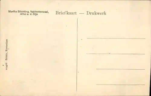 Ak Alphen aan den Rijn Südholland, Martha Foundation, Vakteekenzaal