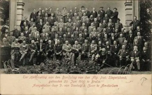 Ak Breda Nordbrabant Niederlande, Gruppenportrait, Erinnerung an Bundestag der Metzger