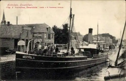 Ak Zwartsluis Overijssel Niederlande, Kolksluis, Dampfer Meppel I.