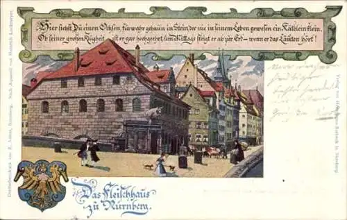 Künstler Ak Nürnberg in Mittelfranken Bayern, Das Fleischhaus