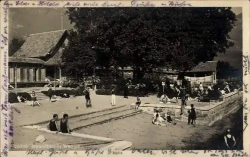 Ak Weggis Kanton Luzern, Strandbad