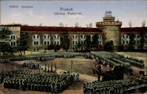 Ak Poznań Posen, Kernwerk, Soldaten, Aufstellung