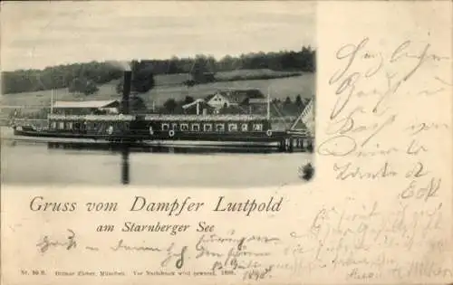 Ak Starnberger See Oberbayern, Dampfer Luitpold