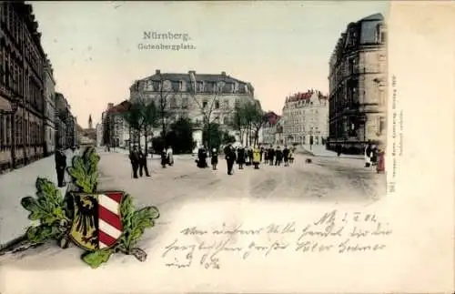 Wappen Ak Nürnberg in Mittelfranken, Gutenbergplatz