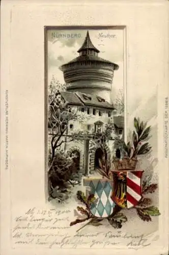 Präge Wappen Litho  Nürnberg in Mittelfranken, Neuthor