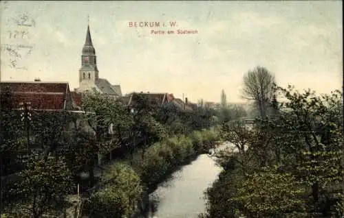 Ak Beckum in Westfalen, Südteich, Kirche