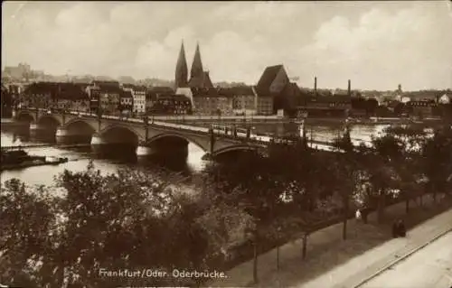 Ak Frankfurt an der Oder, Oderbrücke