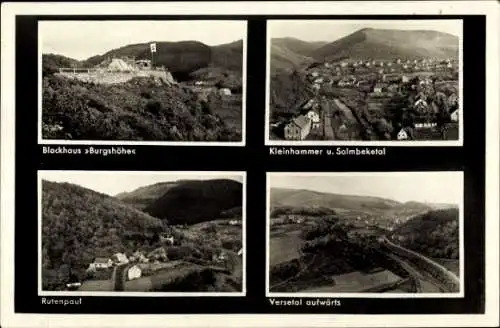 Ak Kleinhammer Werdohl im Sauerland, Panorama, Solmbeketal, Blockhaus Burgshöhe, Rutenpaul