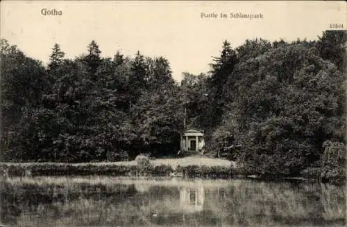 Ak Gotha in Thüringen, Schlosspark, Teich