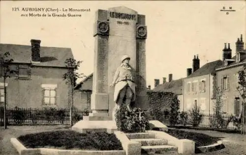 Ak Aubigny sur Nère Cher, Monument aux Morts de la Grande Guerre