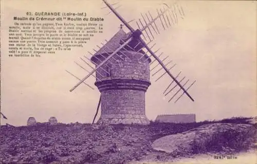 Ak Guérande Loire Atlantique, Moulin de Cremeur dit Moulin du Diable