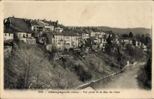 Ak Champagnole Jura, vue prise de la Rue du Pave