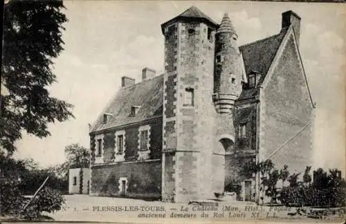 Ak Plessis lès Tours Indre et Loire, Schloss, Westseite