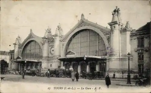 Ak Tours Indre et Loire, Bahnhof