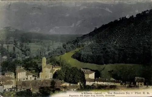 Ak L'Albenc Isere, Panorama, Kirche