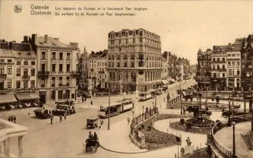 Ak Ostende Ostende Westflandern, Kursaalplätze, Boulevard Van Iseghem