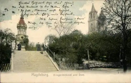 Ak Magdeburg an der Elbe, Kriegerdenkmal, Dom