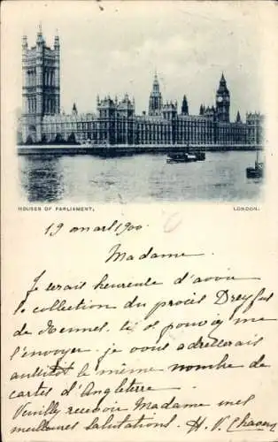 Ak City of Westminster, London, England, Häuser des Parlaments