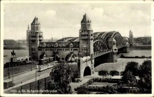 Ak Köln am Rhein, Hohenzollernbrücke