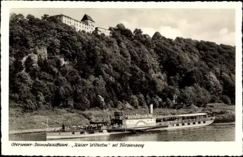 Ak Fürstenberg an der Weser, Oberweser Dampfschiffahrt Kaiser Wilhelm