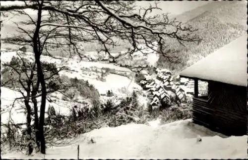 Ak Wieda Walkenried im Harz, Gesamtansicht, Blick von der Wache, Winter