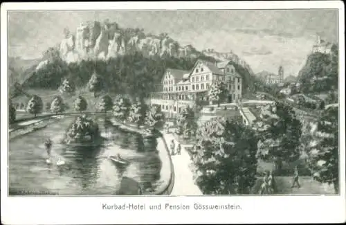 Ak Gößweinstein in Oberfranken, Kurbad Hotel und Pension, Berg