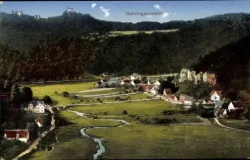 Ak Behringersmühle Gößweinstein in Oberfranken, Panorama, Berge