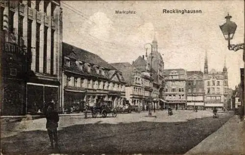 Ak Recklinghausen im Ruhrgebiet, Marktplatz