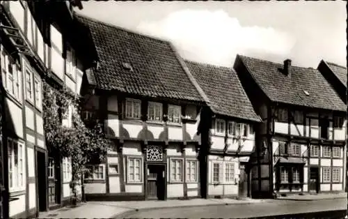 Ak Gütersloh in Westfalen, Alte Fachwerkhäuser an der Apostelkirche